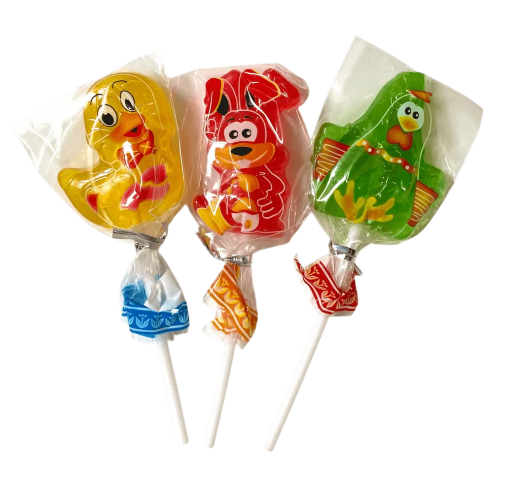 Animals Lollipop PVC Cylinder Single