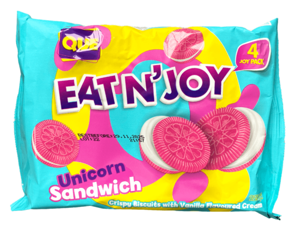 Que Eat N’Joy Unicorn Sandwich Biscuits 224gr