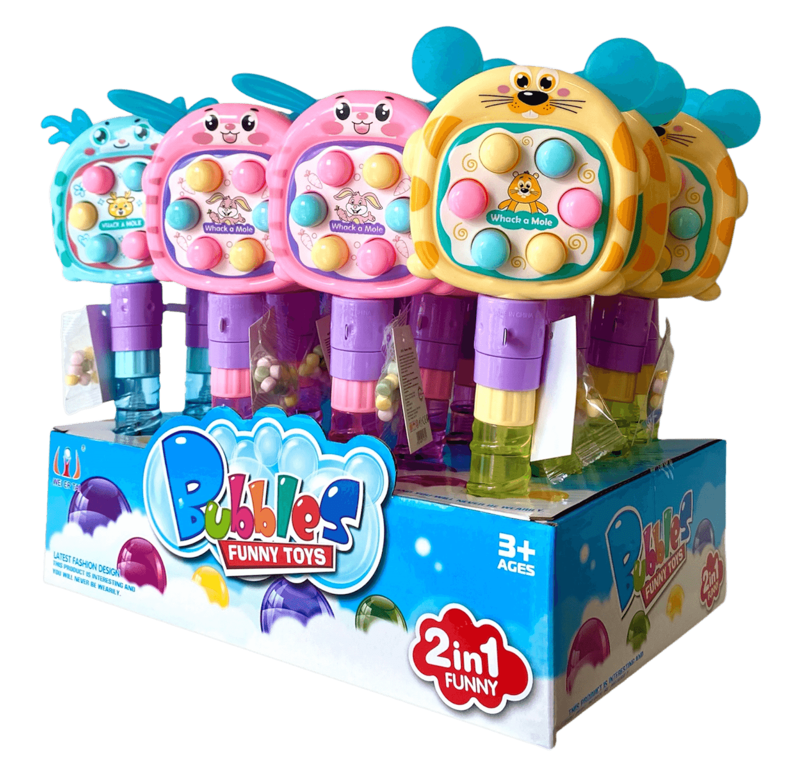 Whack-a-mole Toy with Bubbles Box