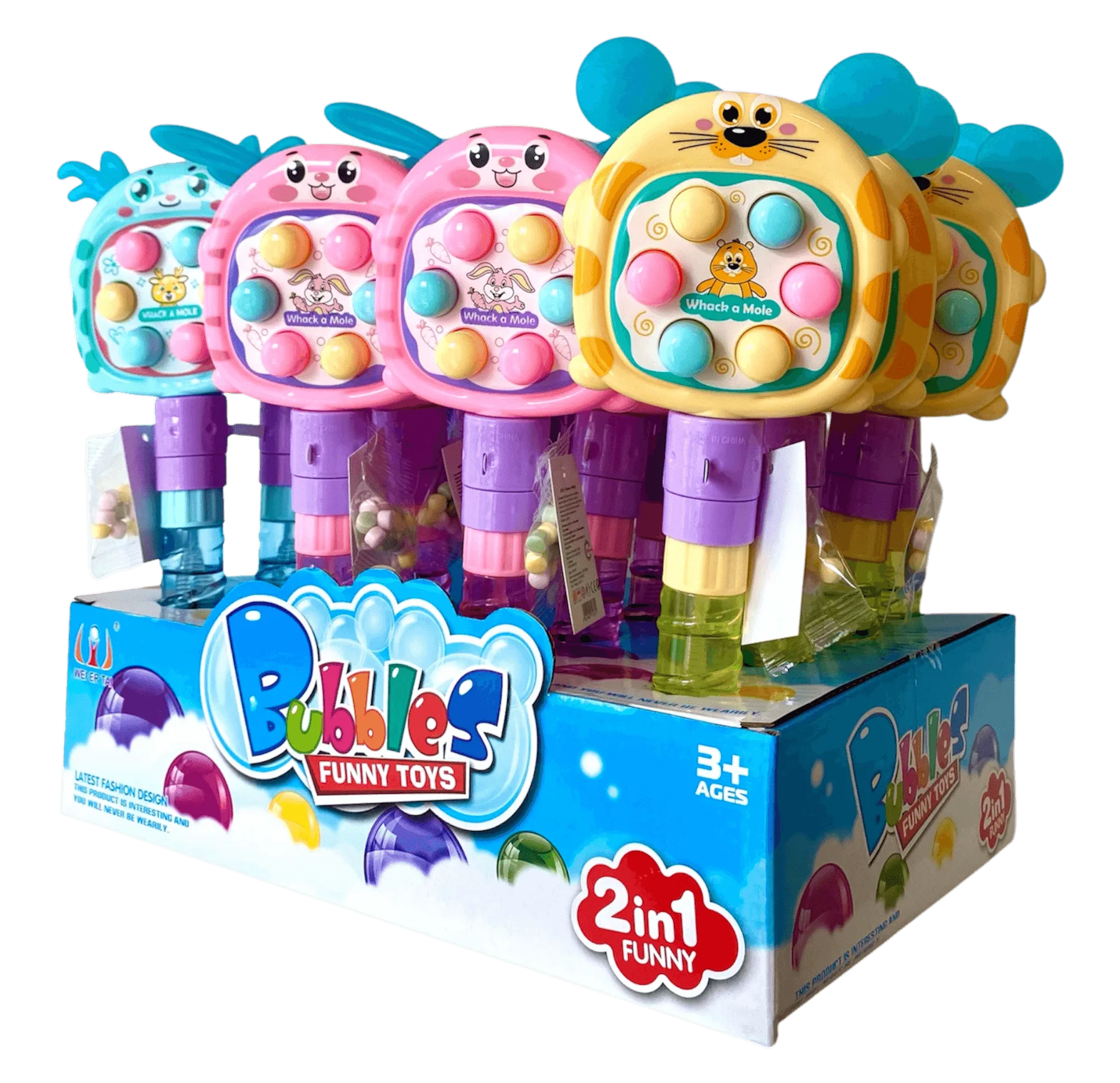 Whack-a-mole Toy with Bubbles Box