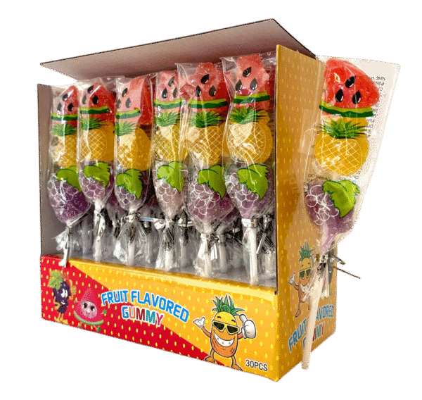 Fruit Flavored Gummy Lollipop 14gr