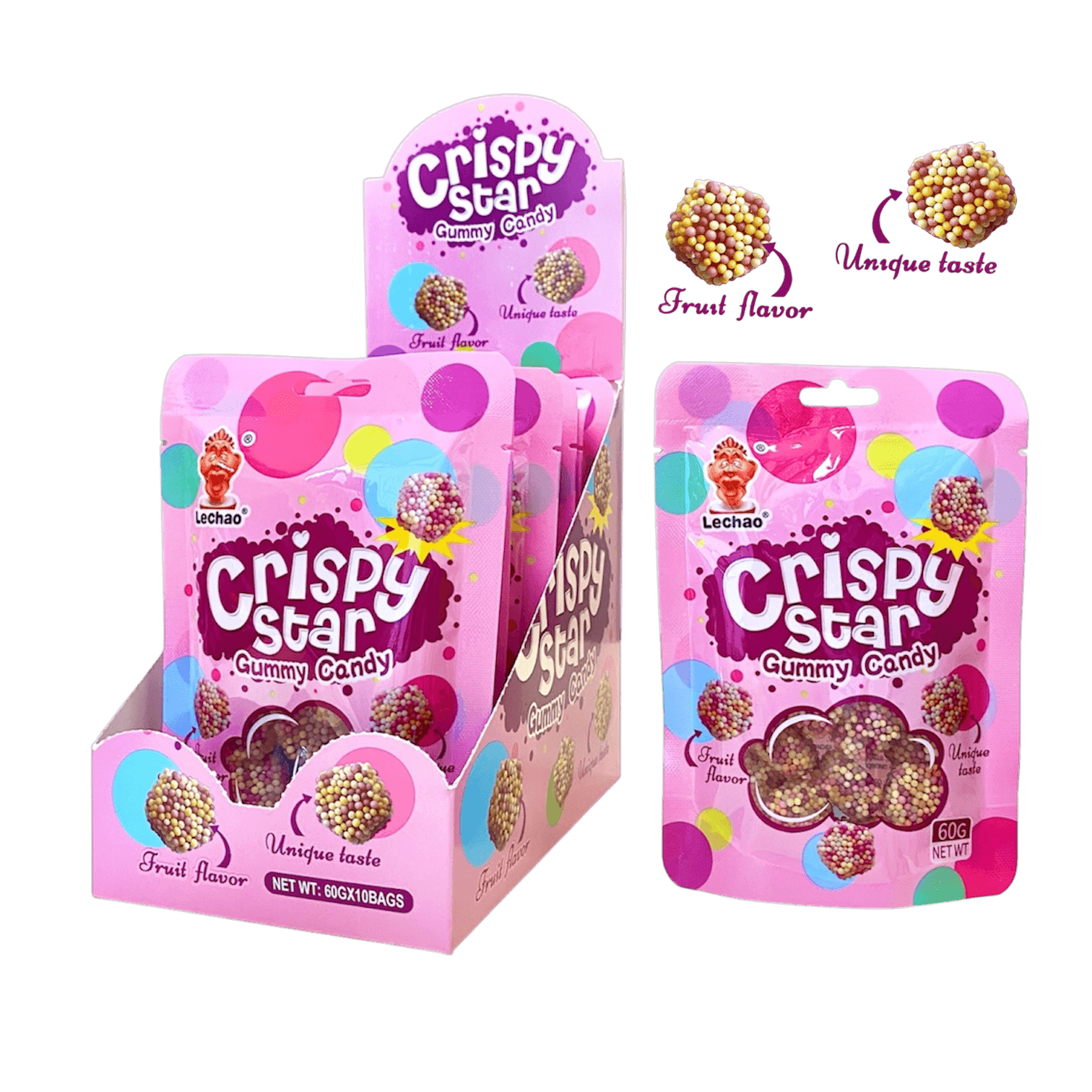 Crispy Star Gummy Candy 60gr