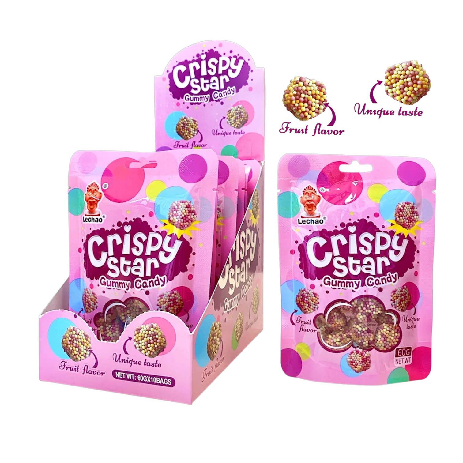 Crispy Star Gummy Candy 60gr
